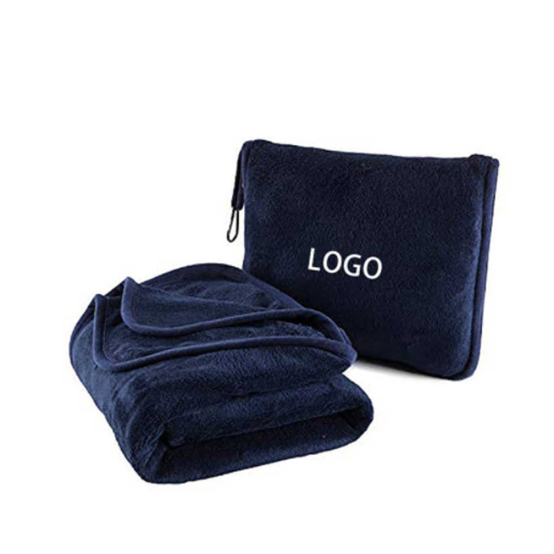Travel Blanket Airplane Compact with Storage Bag Packable Blanket 2 in 1 Blanket Pillow