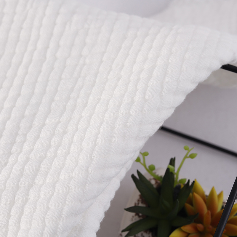 White Six Layers Cotton Wrinkle Gauze Fabric 