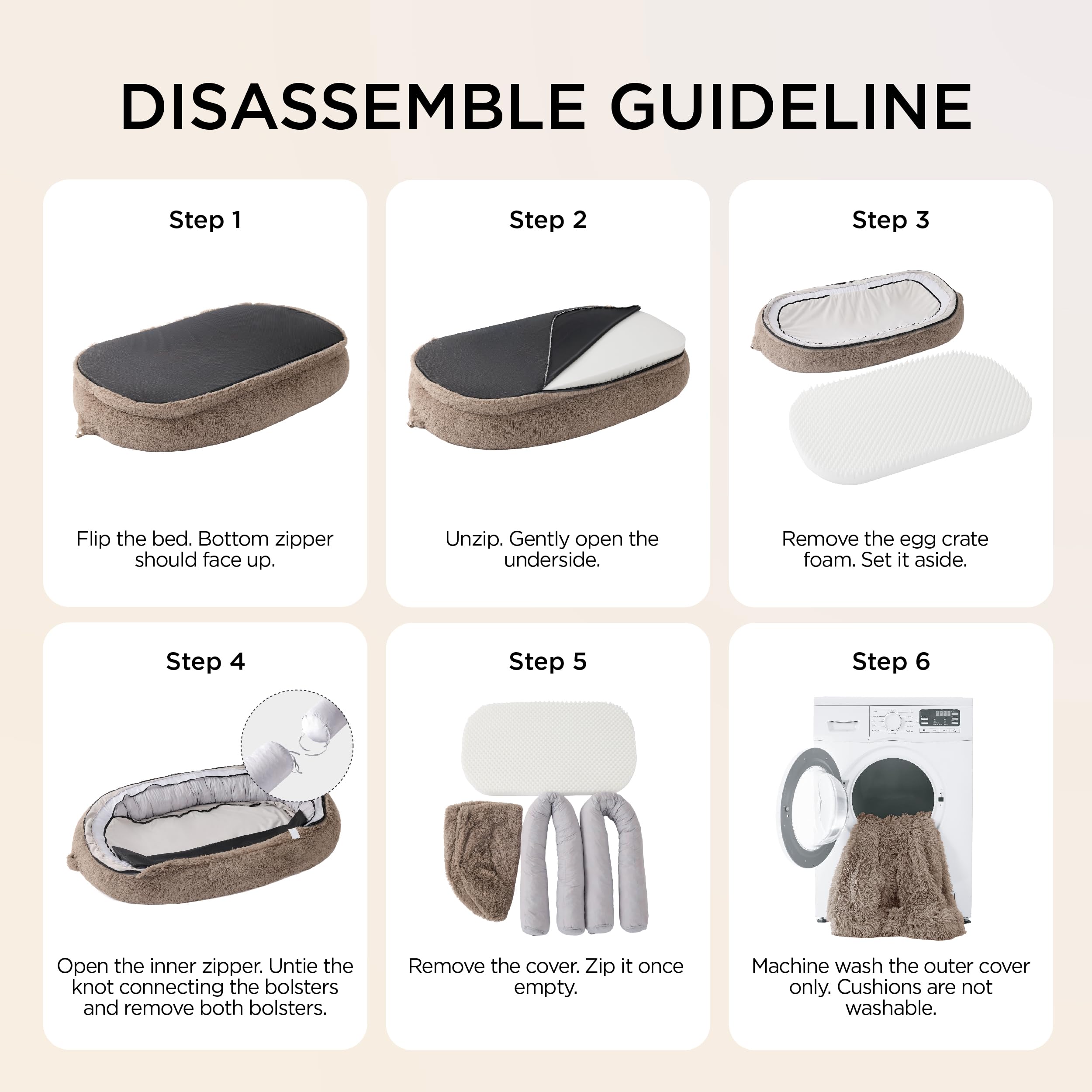  Fully Long Fur Calming Human Dog Beds--Waterproof Lining and Removable Cover