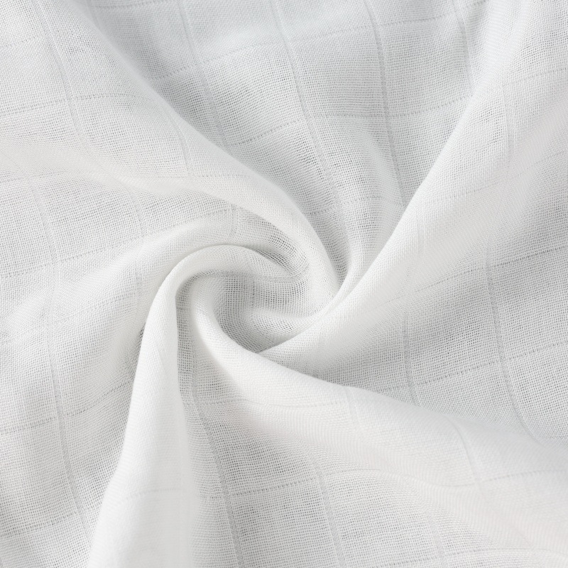 Two Layers Square Jacquard Bamboo Cotton Muslin Fabric