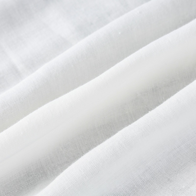 White Four Layers Cotton Muslin Fabric 