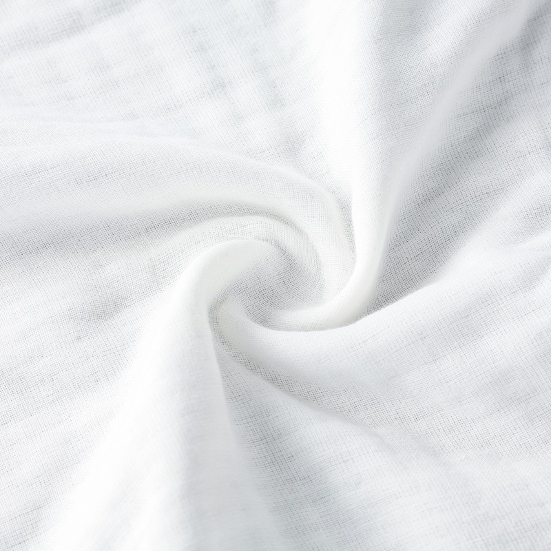 White SixLayers Cotton Muslin Fabric 