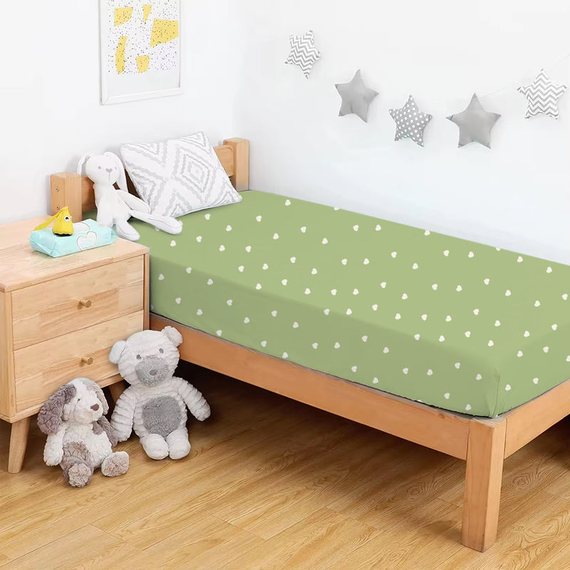 Eco-Friendly Printed 100% Cotton Knit Waterproof Baby Bed Sheet