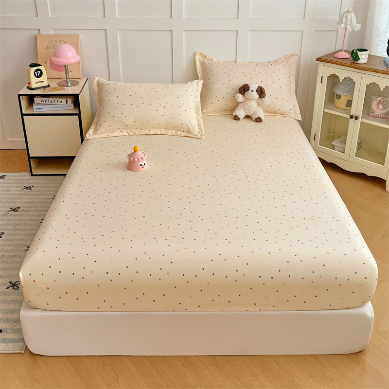 FizoHome Printed Cotton Like Microfiber Fitted Sheet Woven Polyester Fitted Bottom Sheet