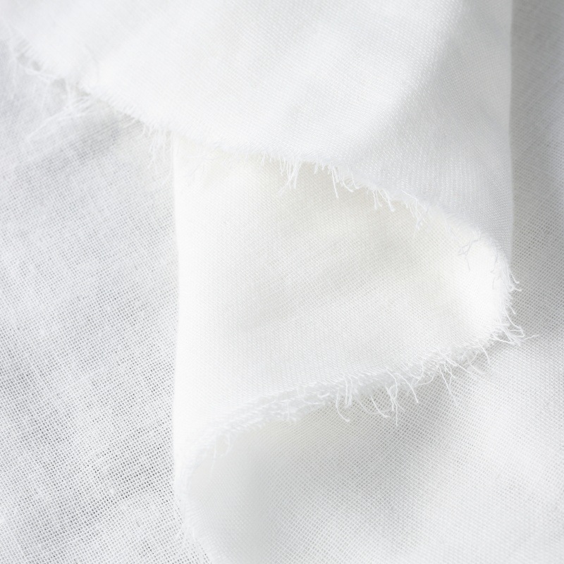 White Four Layers Cotton Muslin Fabric 