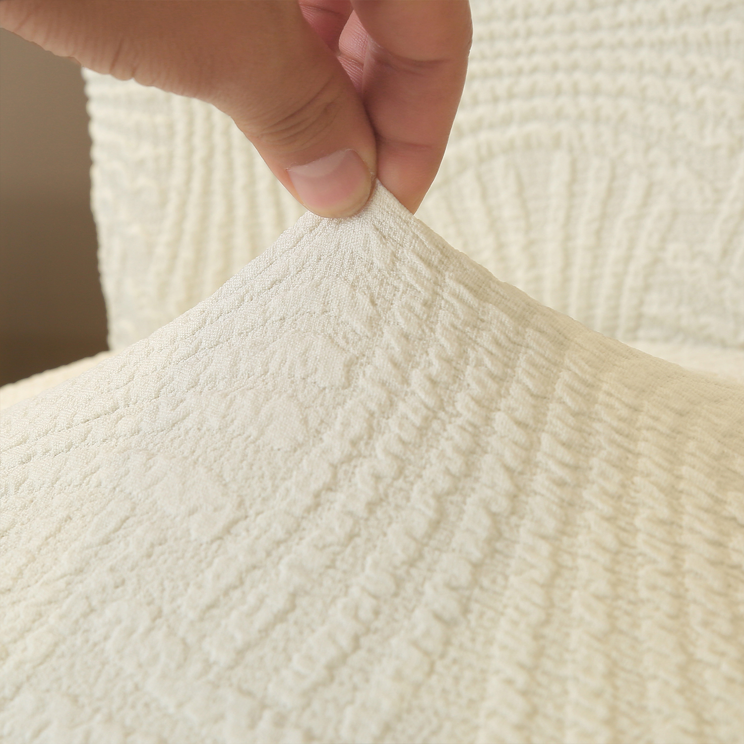 Spandex Knitted Jacquard Stretch Skirted Dining Chair Cover