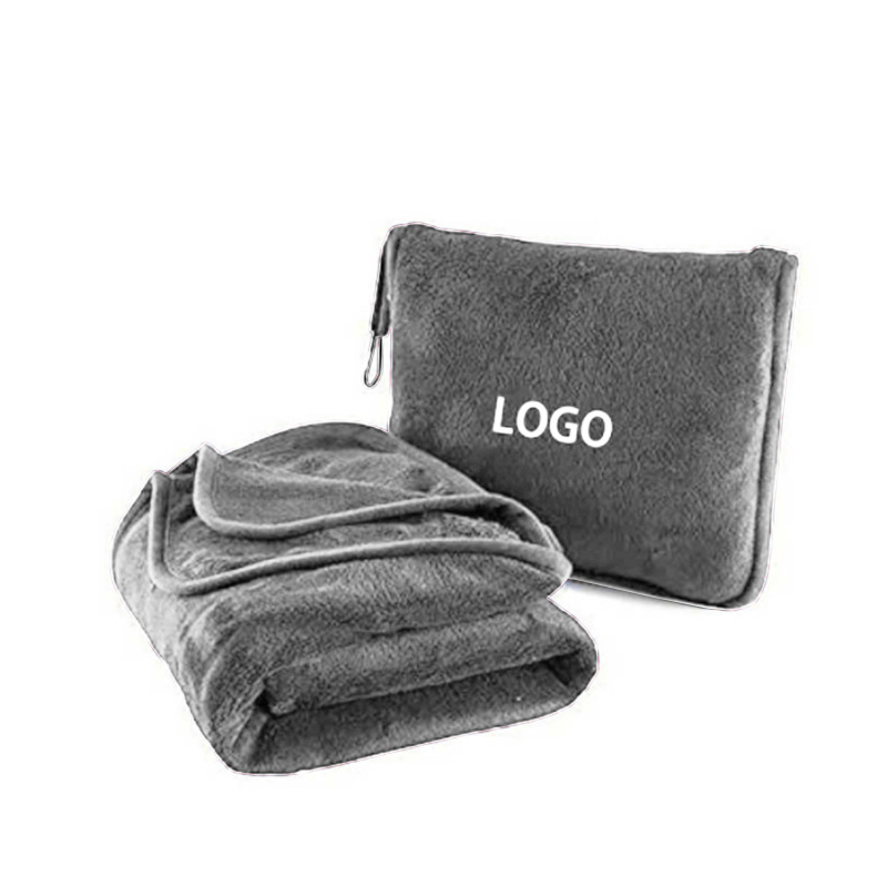 Travel Blanket Airplane Compact with Storage Bag Packable Blanket 2 in 1 Blanket Pillow