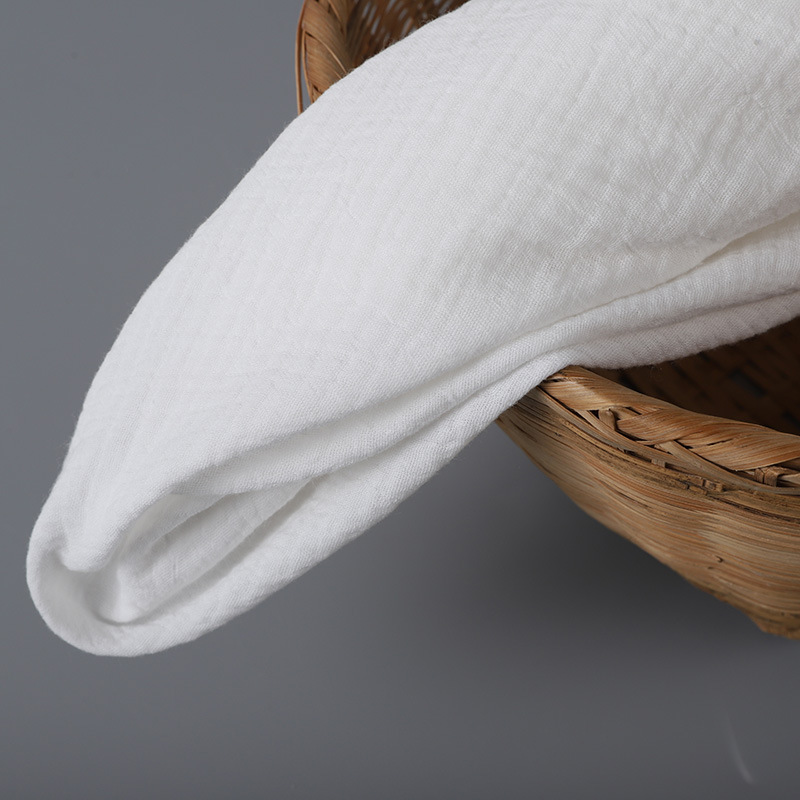White Two Layers Cotton Wrinkle Gauze Fabric 