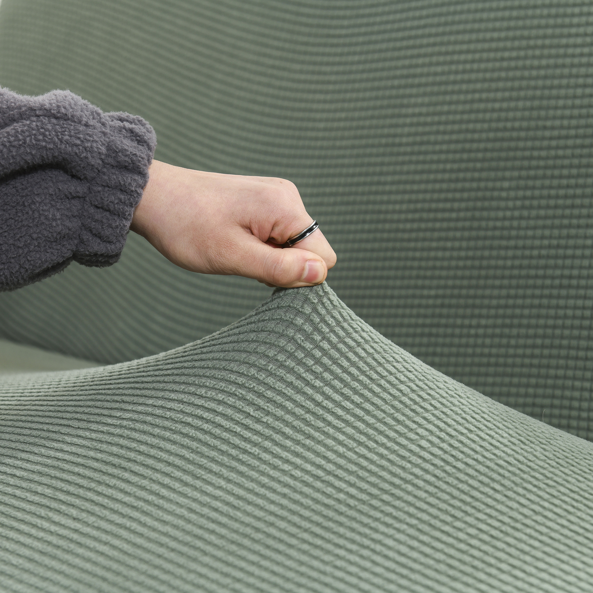  Solid Spandex Polar Fleece Universal Stretch Sofa Cover