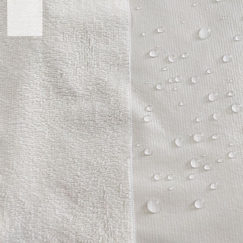Solid Polyester Loop Terry Fabric Laminated TPU film