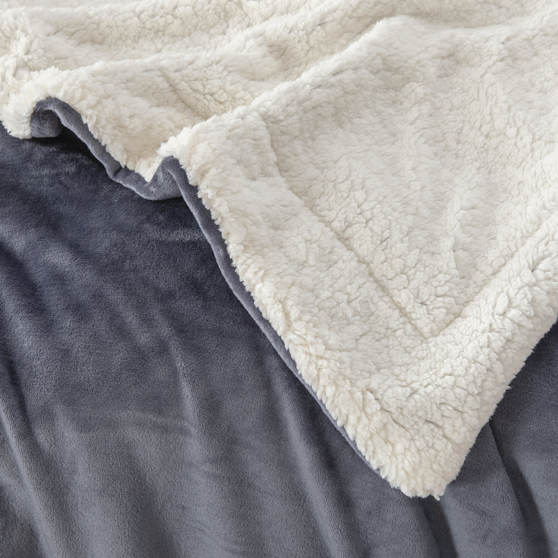 Customizable Double Layer Sherpa Blanket Thick Warm  Flannel Fleece Throw