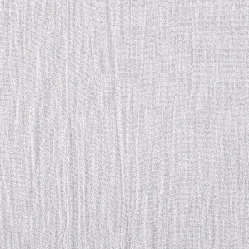 White Single Layer Cotton Wrinkle Gauze Fabric 