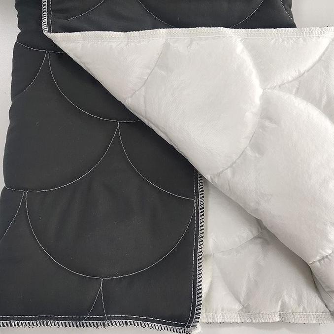 100% Polyester Grey Microfiber Customized Pattern Quilted Fabric Laminated TPU film