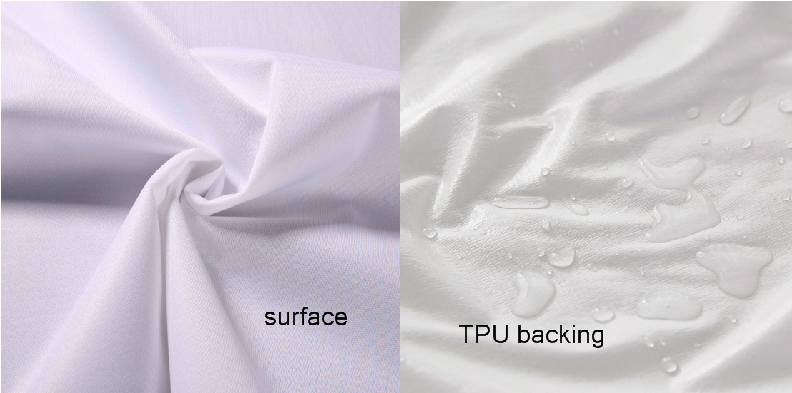 Solid Polyester Interlock Knitted fabric laminated TPU film