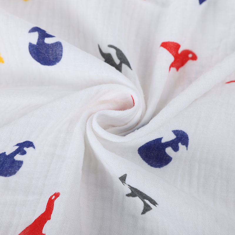 Printed Two Layers Cotton Wrinkle Gauze Fabric 