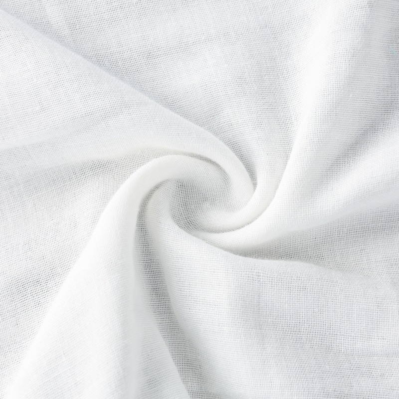 White Four Layers Cotton Muslin Fabric 