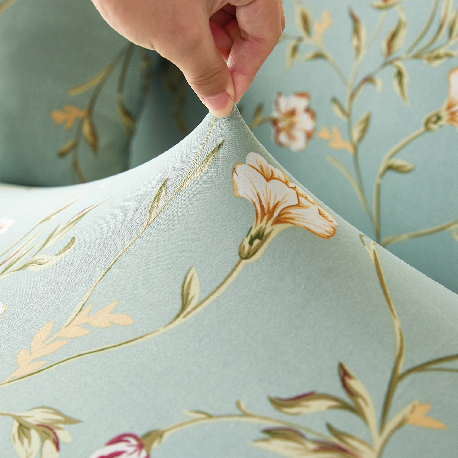  Printed Spandex Milk Silk Universal Stretch Armless Couch Cover Skirted Sofa Bed Slipcover