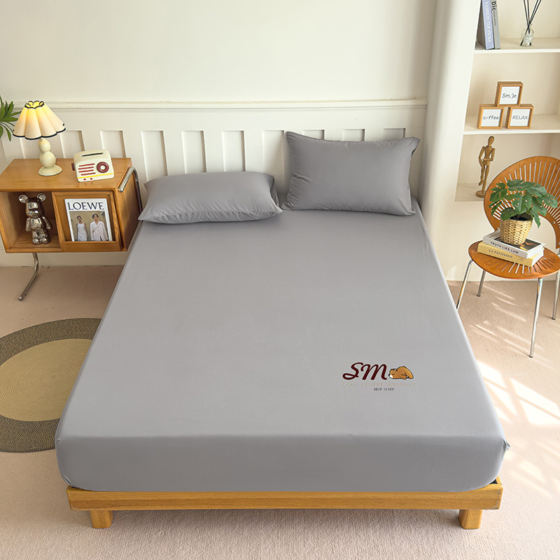  FizoHome Solid Brushed Microfiber Fitted Sheet Soft with Custom Printed Logo 