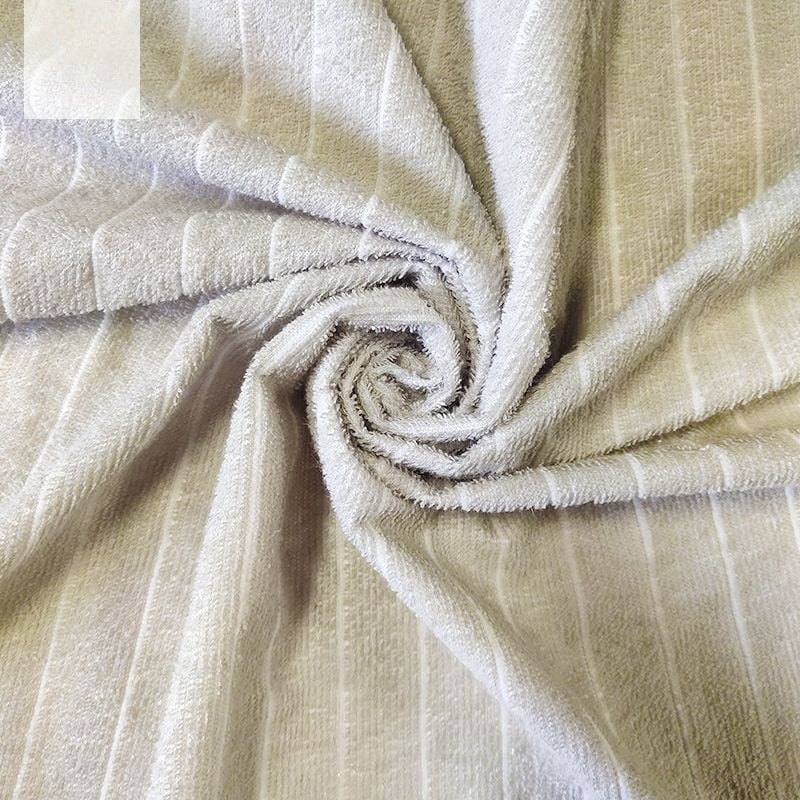 Solid strip terry fabric laminated TPU film