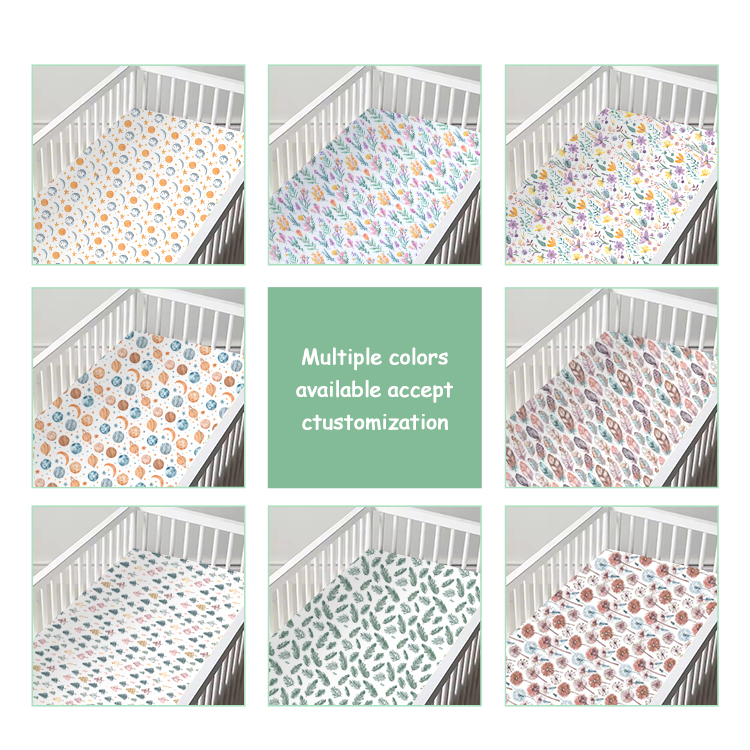 Soft Jersey Cotton Knit Waterproof Crib Protector Sheet - Custom Patterns