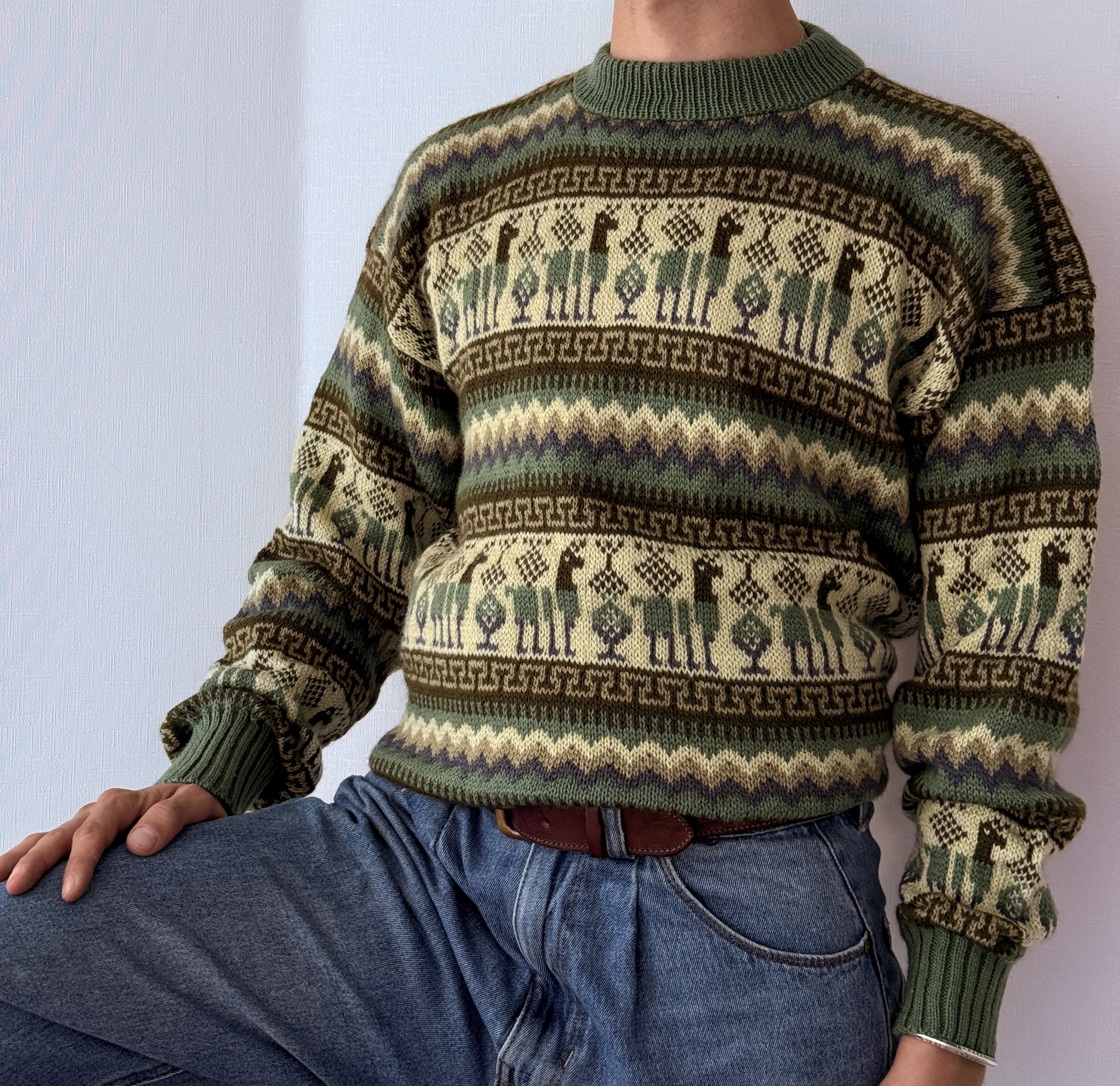 Alpaka Pullover mit Muster