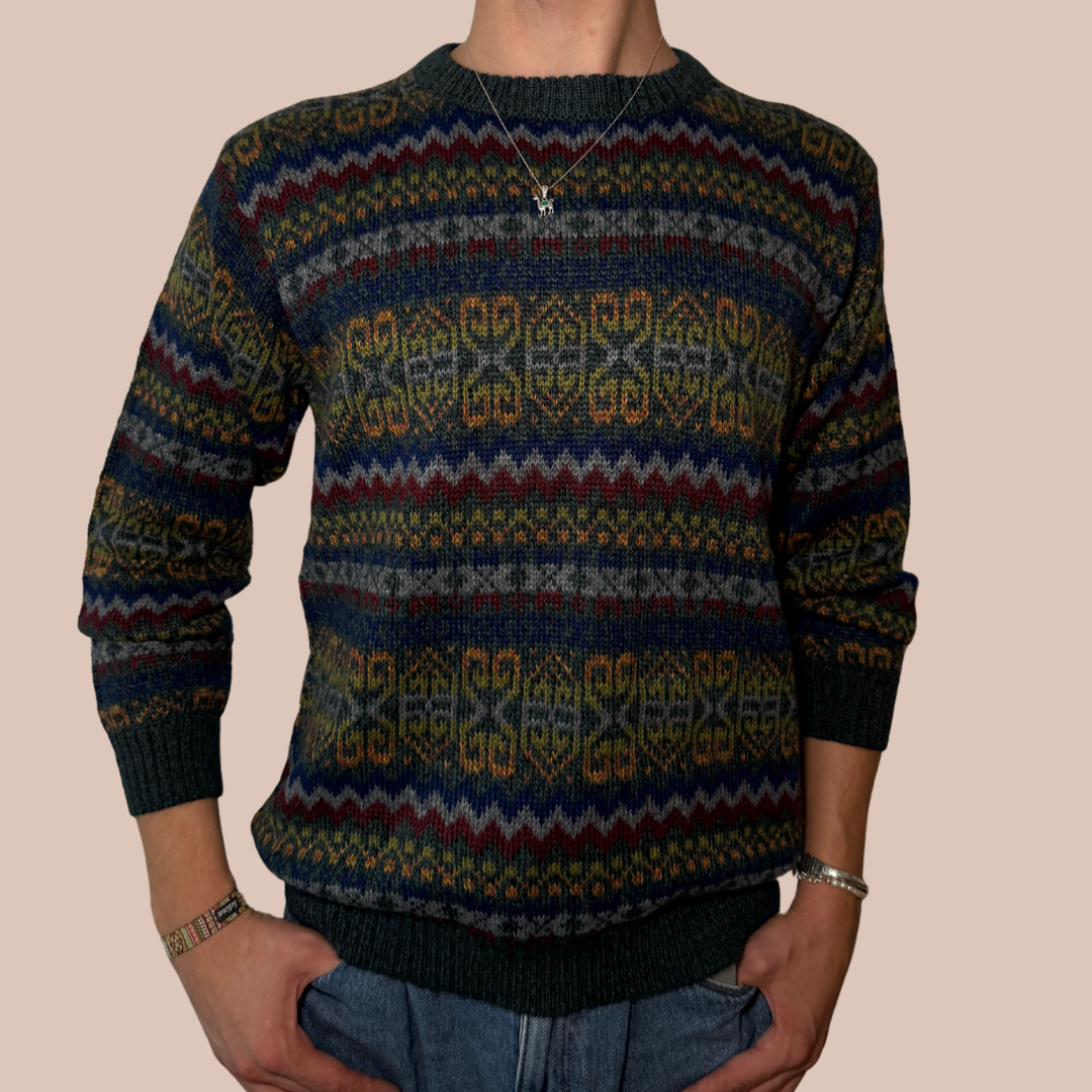 100% Alpaka Pullover mit Muster