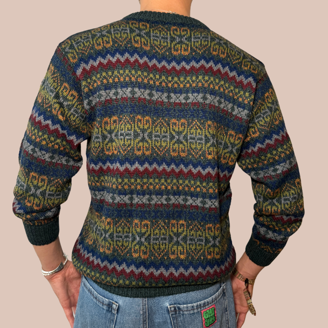 100% Alpaka Pullover mit Muster 