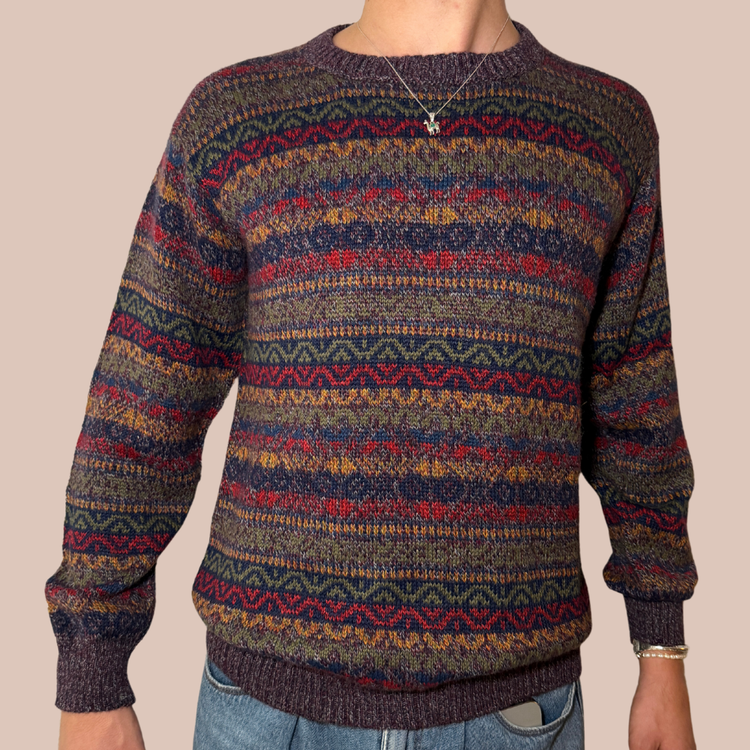 100% Alpaka Pullover mit Muster 