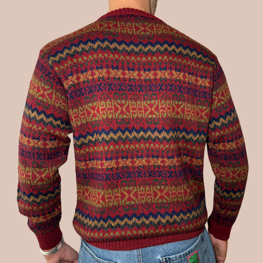 100% Alpaka Pullover mit Muster 
