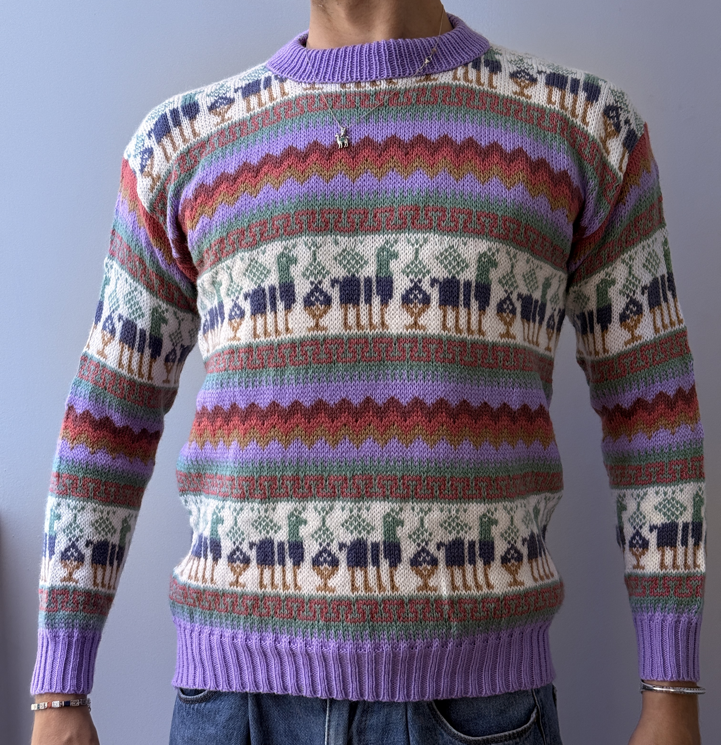 Alpaka Pullover mit Muster 