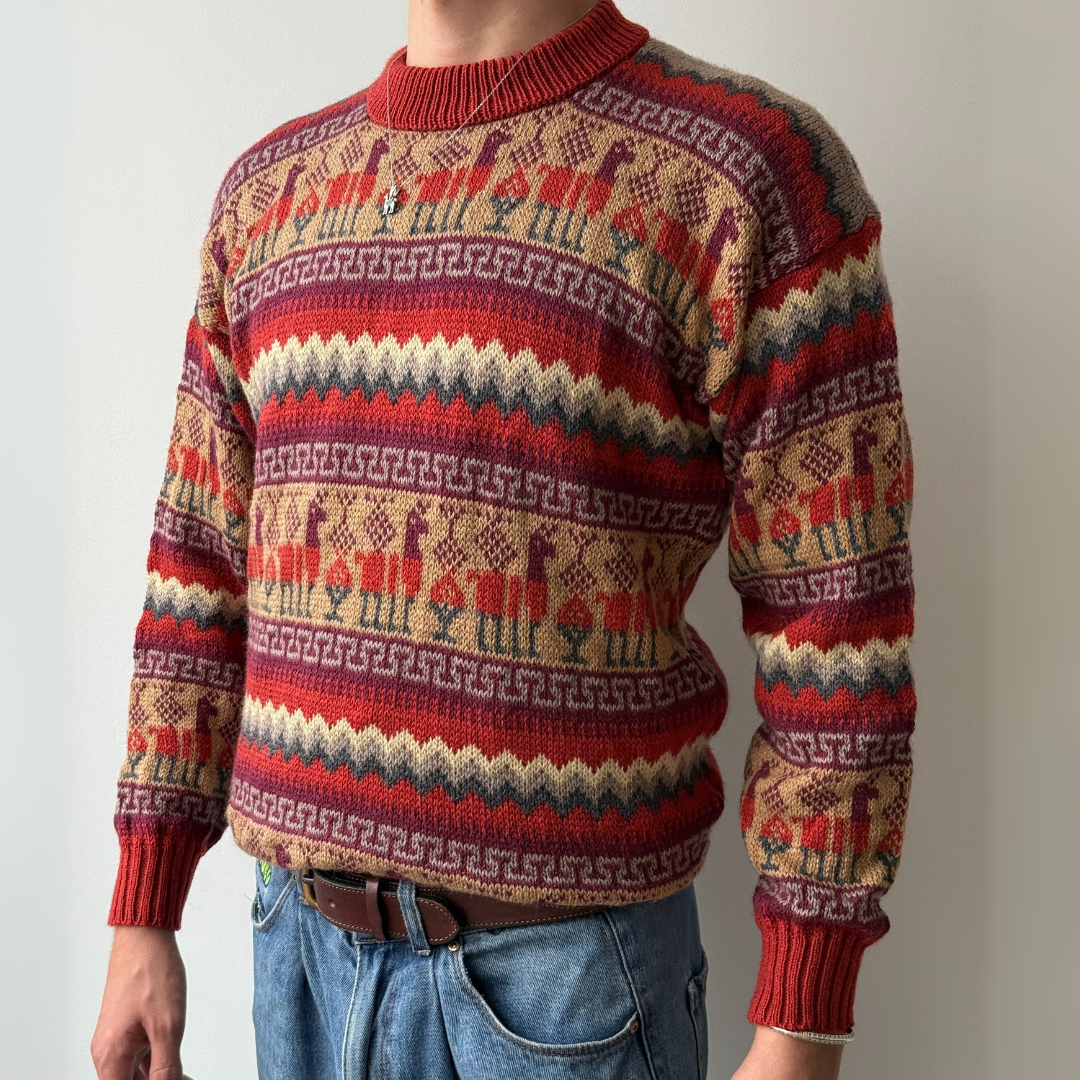 Alpaka Pullover mit Muster