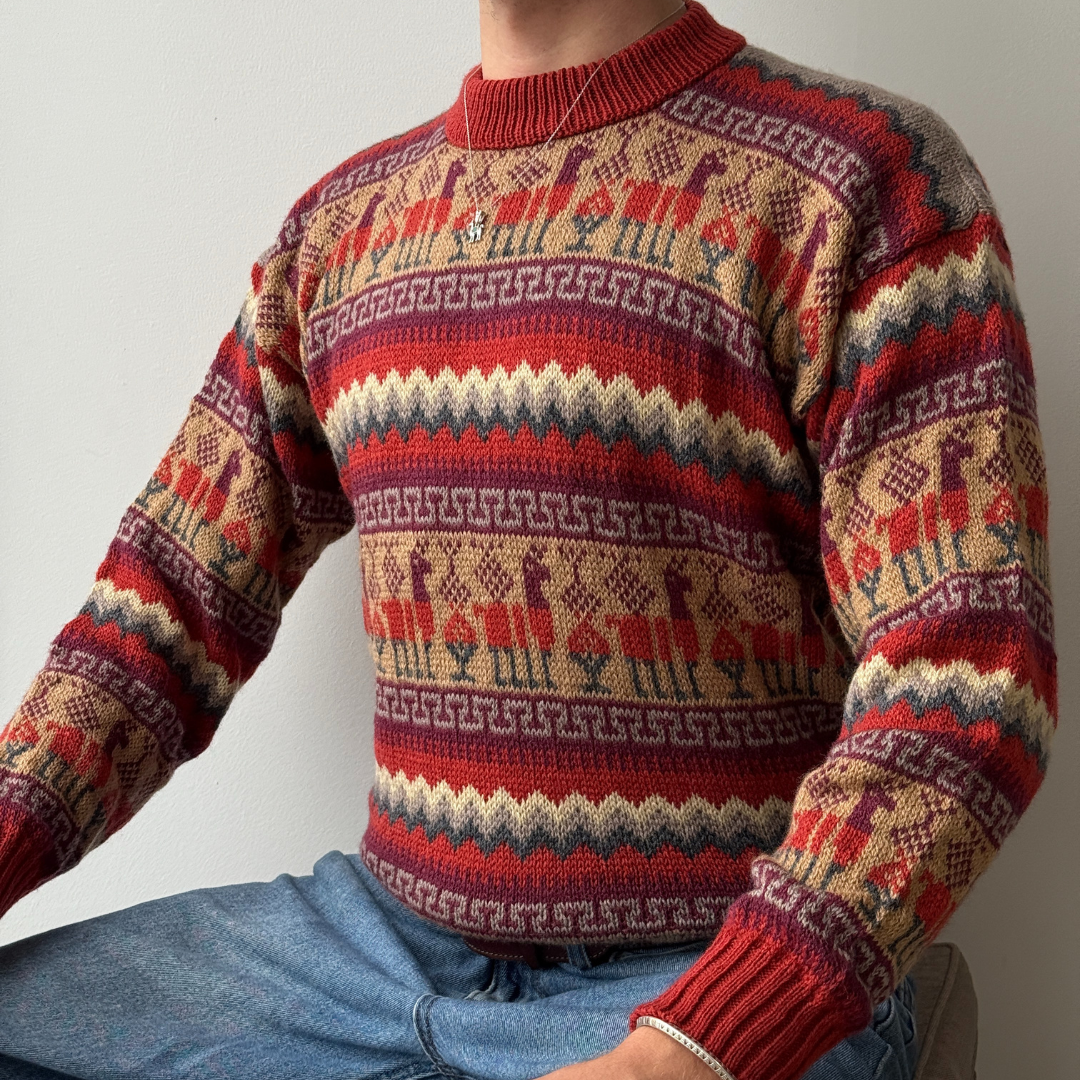 Alpaka Pullover mit Muster