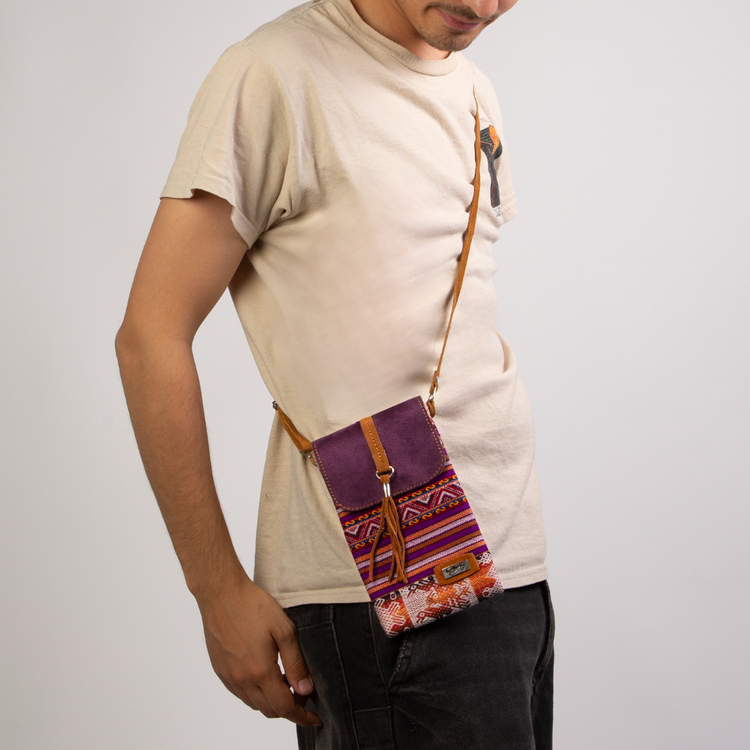 Muster Schultertasche mit Magnetverschluss