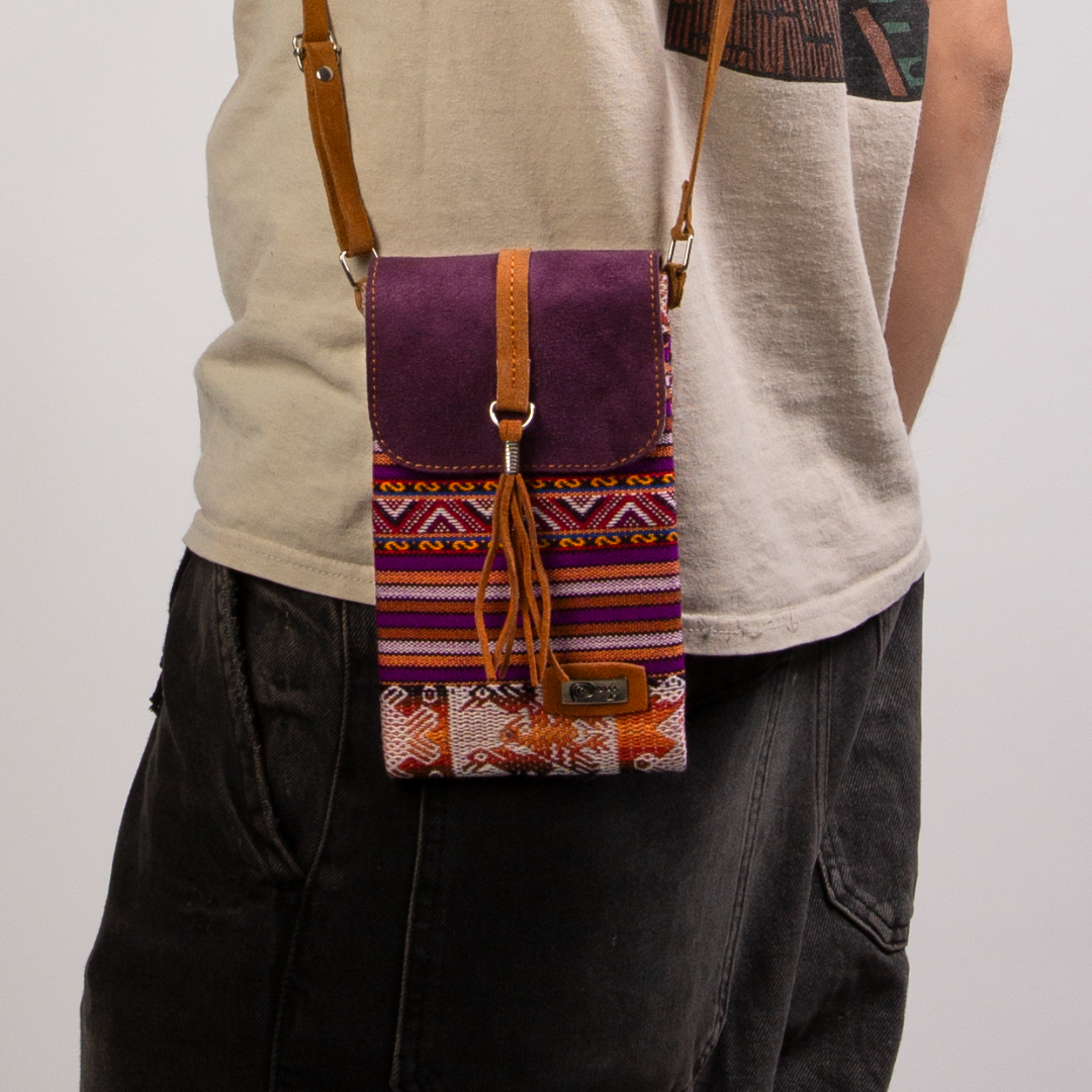 Muster Schultertasche mit Magnetverschluss