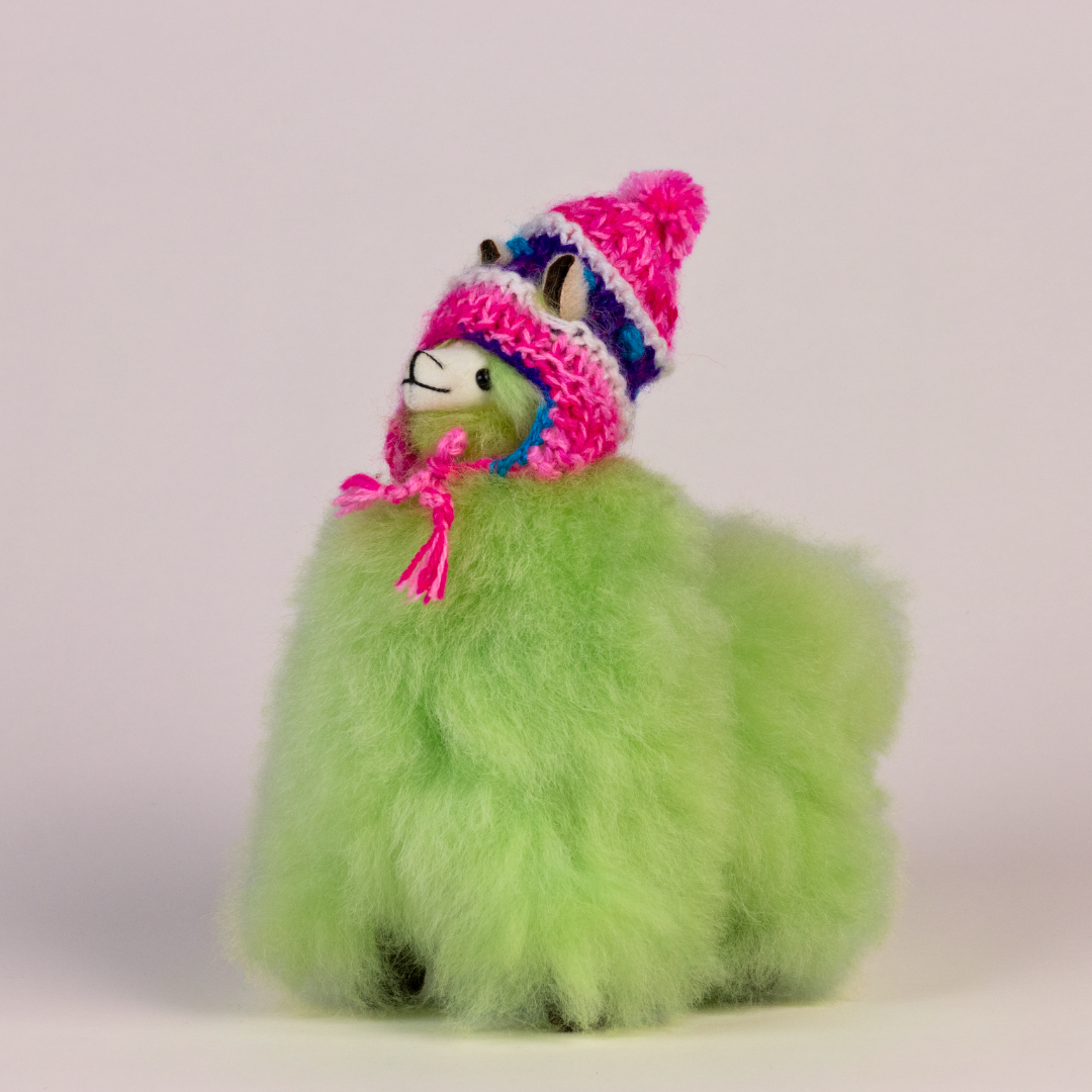 Baby Alpaka Stofftier Grün S