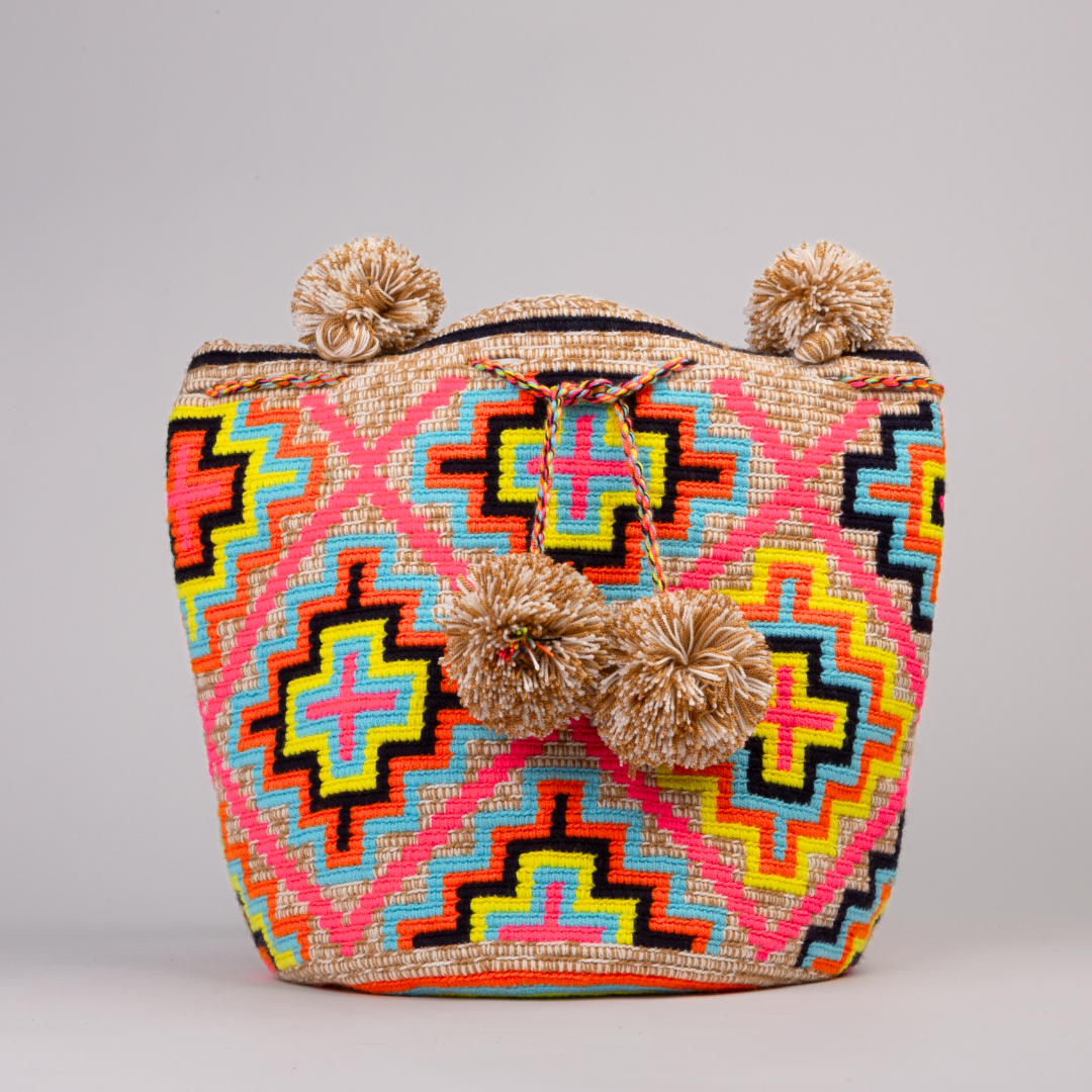Shopper Tasche Wayuu handgehäkelt aus Kolumbien Handgemachte Tasche im Boho Ethno Style aus Kolumbien