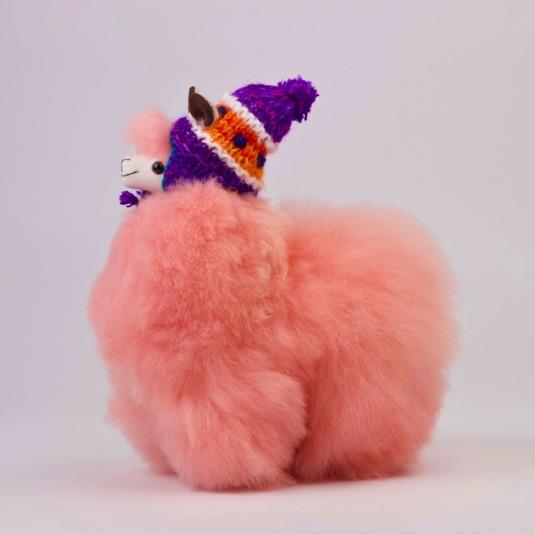 Baby Alpaka Stofftier Pink S