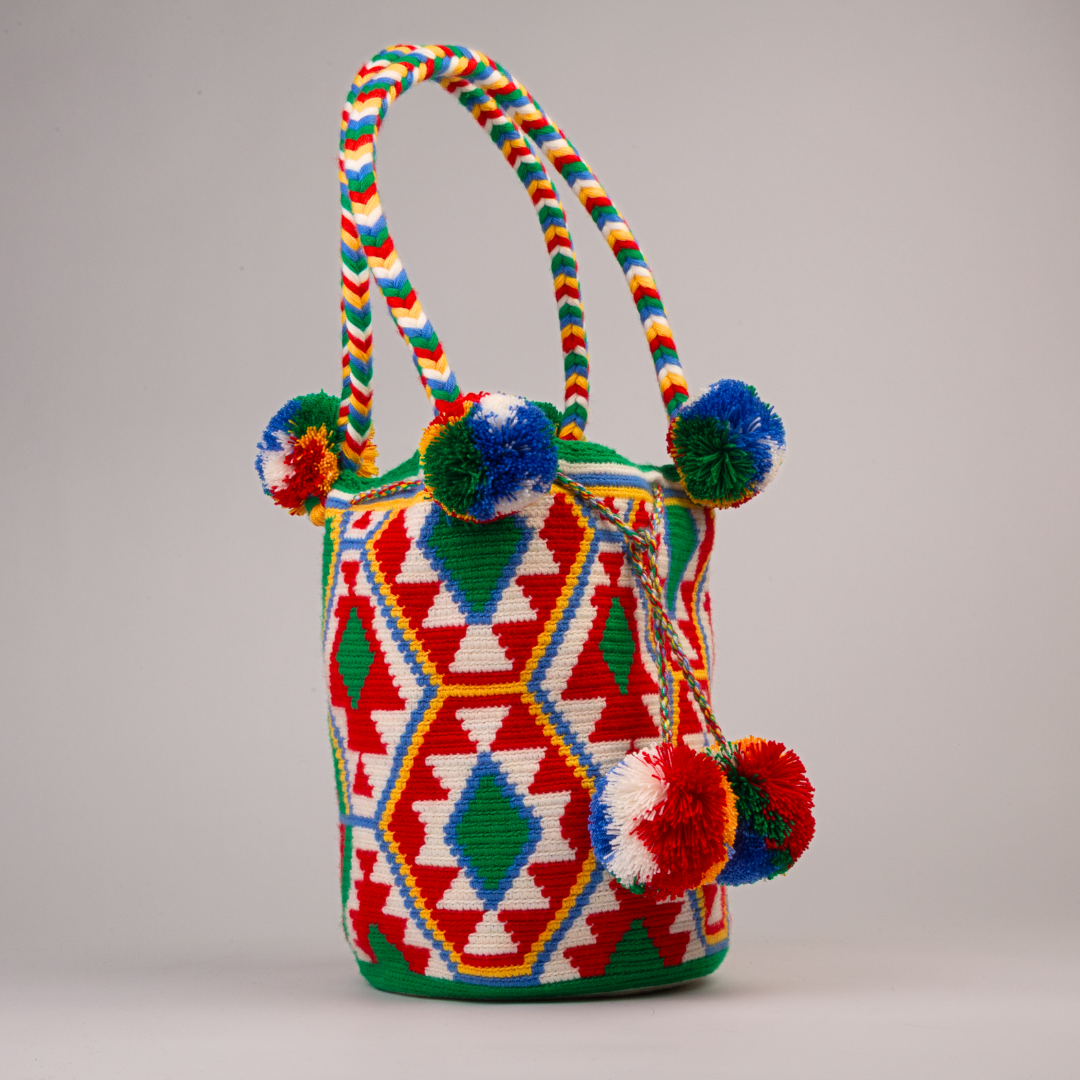 Shopper Tasche Wayuu handgehäkelt aus Kolumbien Handgemachte Tasche im Boho Ethno Style aus Kolumbien
