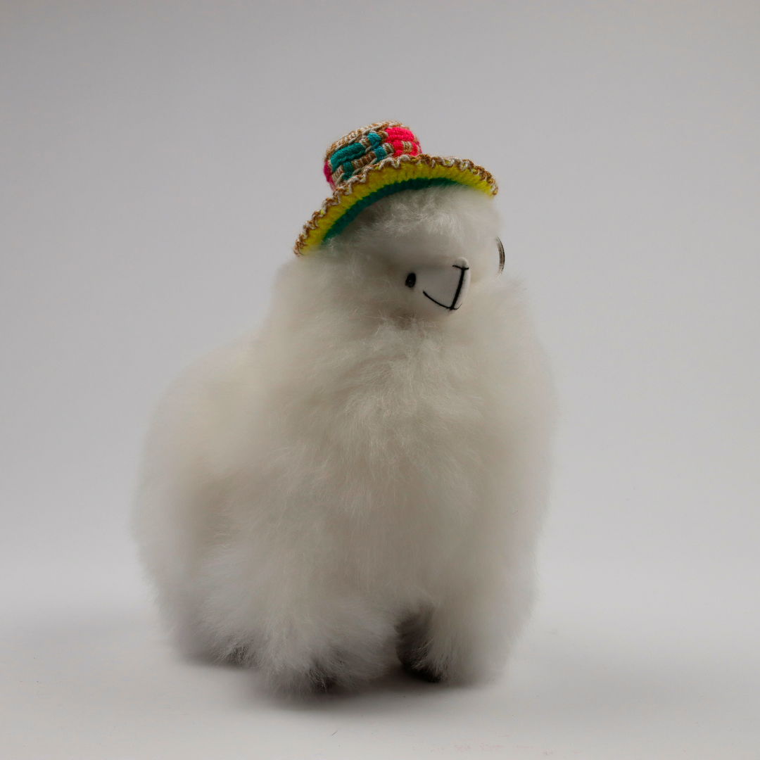 Baby Alpaka Stofftier Weiß S