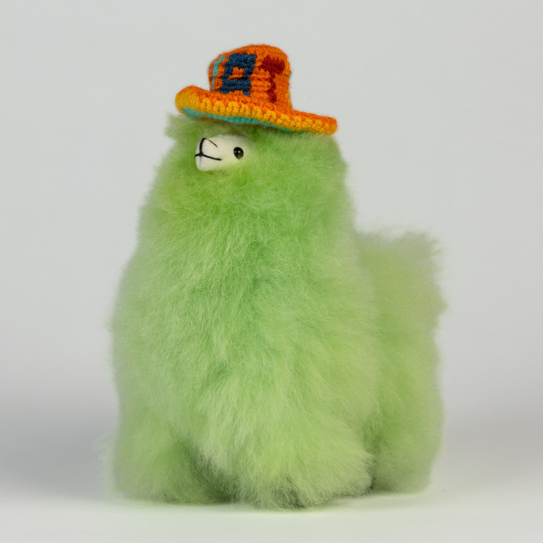 Baby Alpaka Stofftier Grün S 