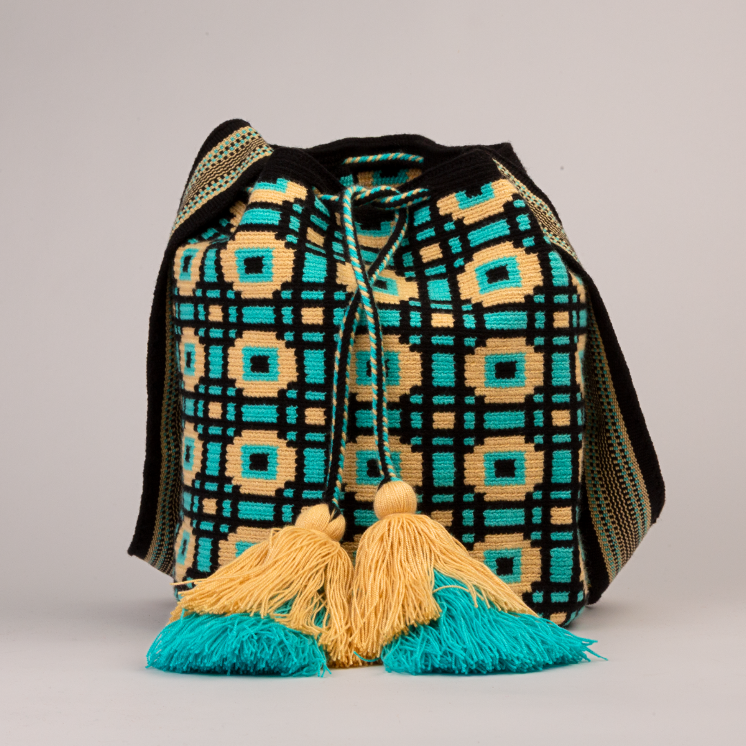 Wayuu Tasche handgehäkelt aus Kolumbien Handgemachte Tasche im Boho Ethno Style aus Kolumbien