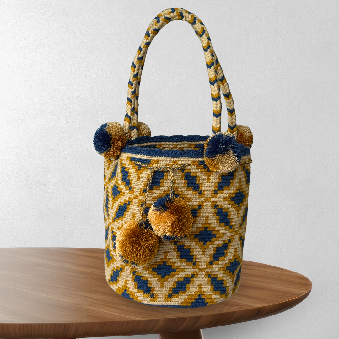 Wayuu Tasche handgehäkelt aus Kolumbien Handgemachte Tasche im Boho Ethno Style aus Kolumbien