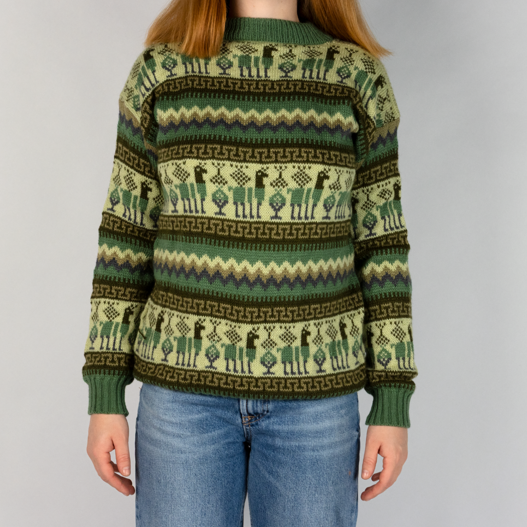 Alpaka Pullover mit Muster (S,M;L)