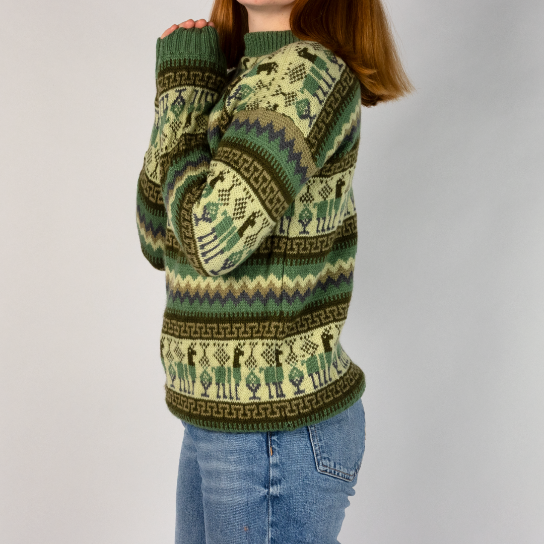 Alpaka Pullover mit Muster (S,M;L)