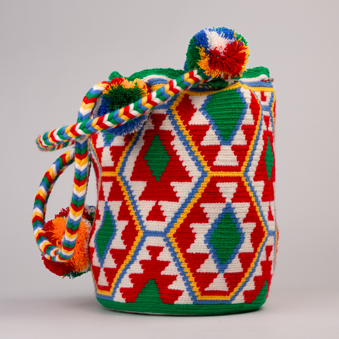 Shopper Tasche Wayuu handgehäkelt aus Kolumbien Handgemachte Tasche im Boho Ethno Style aus Kolumbien