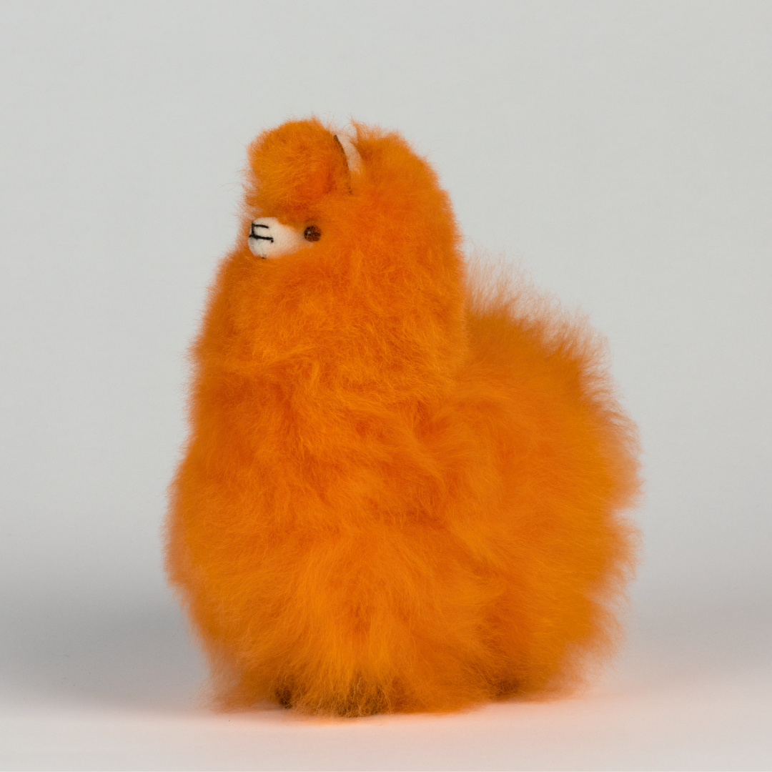 Baby Alpaka Stofftier Orange S 