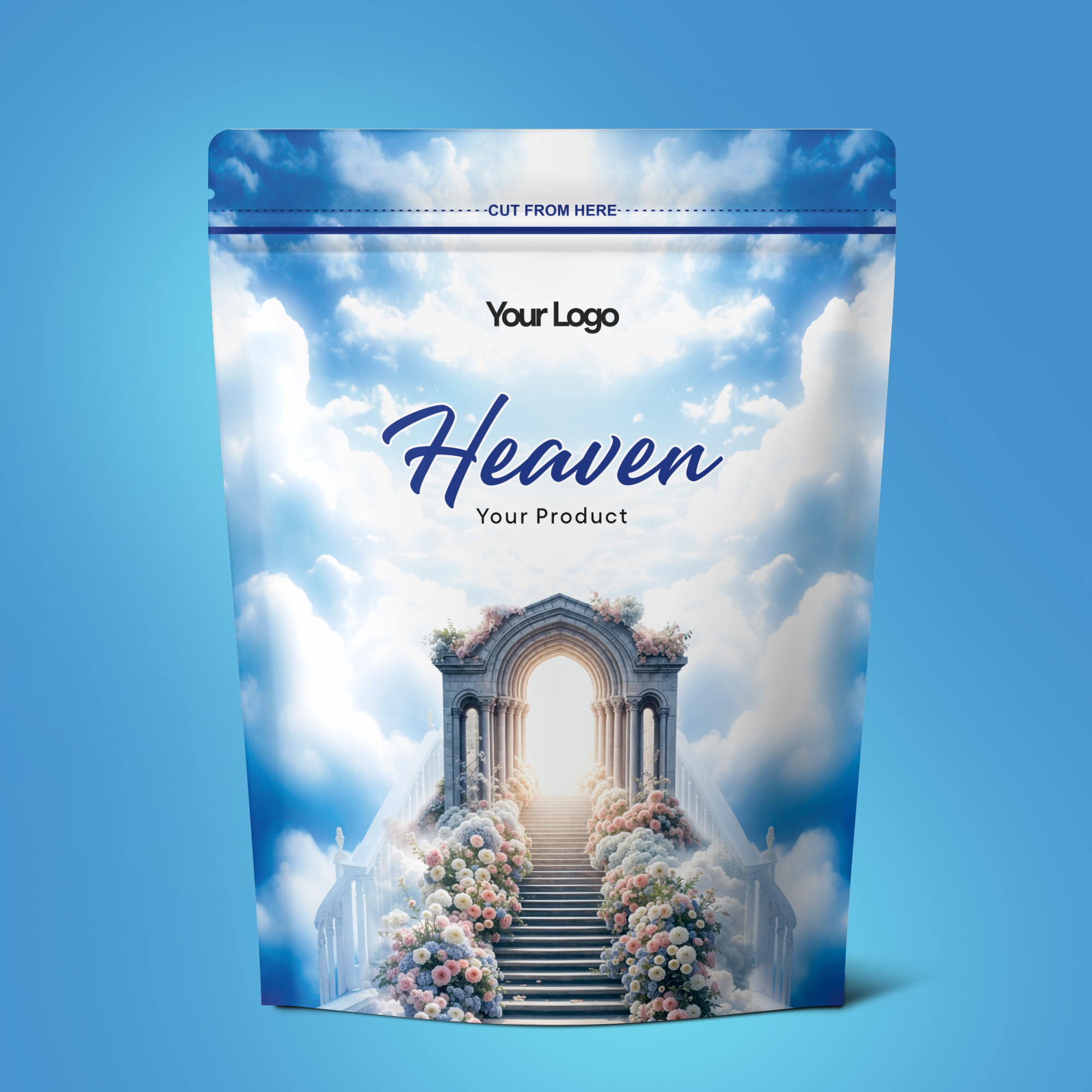 Heaven Premium Zipper Pouch Ready Packaging Design | #111| Template for FMCG, Food & Cosmetic & Incense Brands