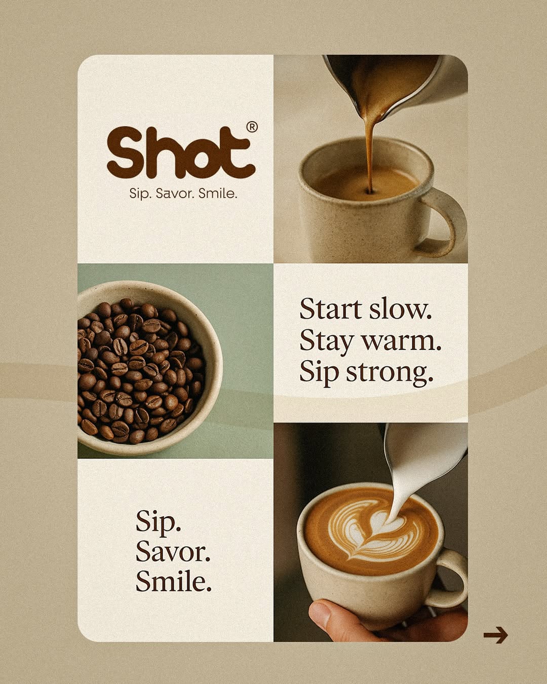 Modern Retro Beverage & Cafe Logo Design - "Shot" Branding