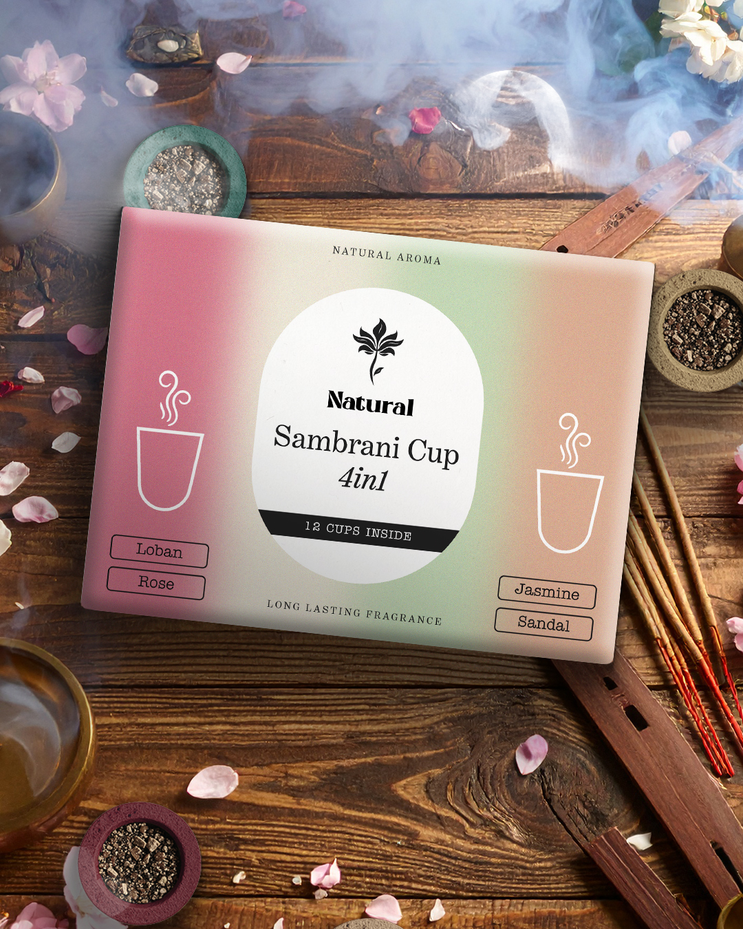 Minimalist Modern Sambrani Cup Packaging Design Template