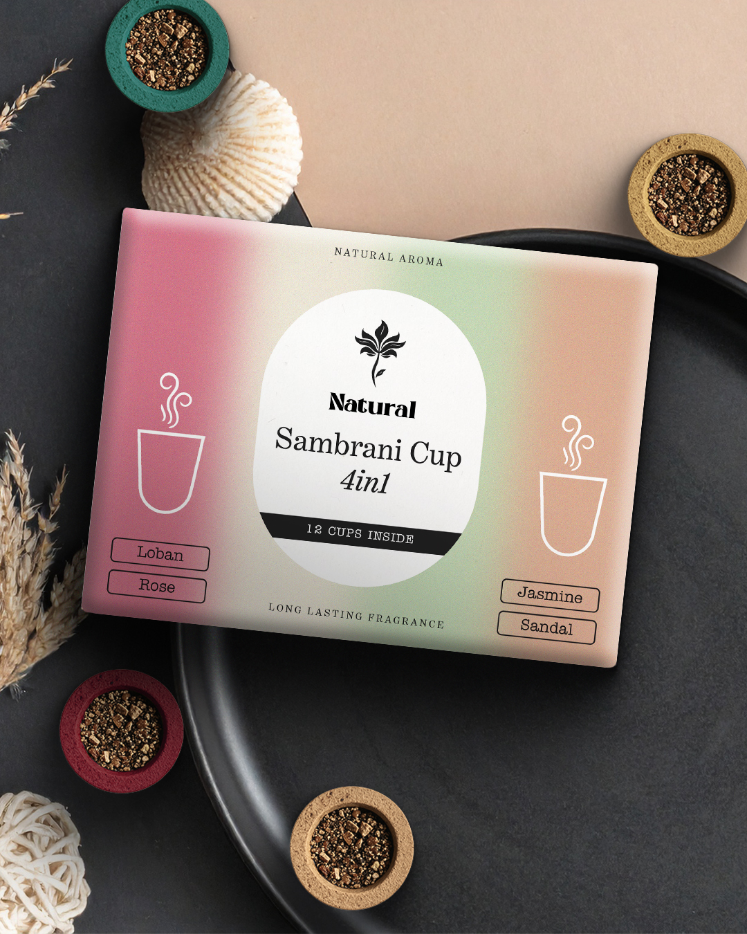 Minimalist Modern Sambrani Cup Packaging Design Template
